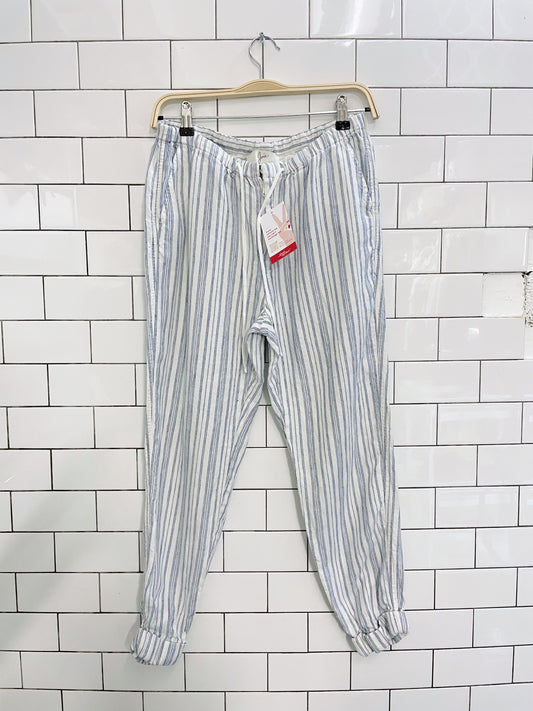 joie 100% linen striped drawstring pant