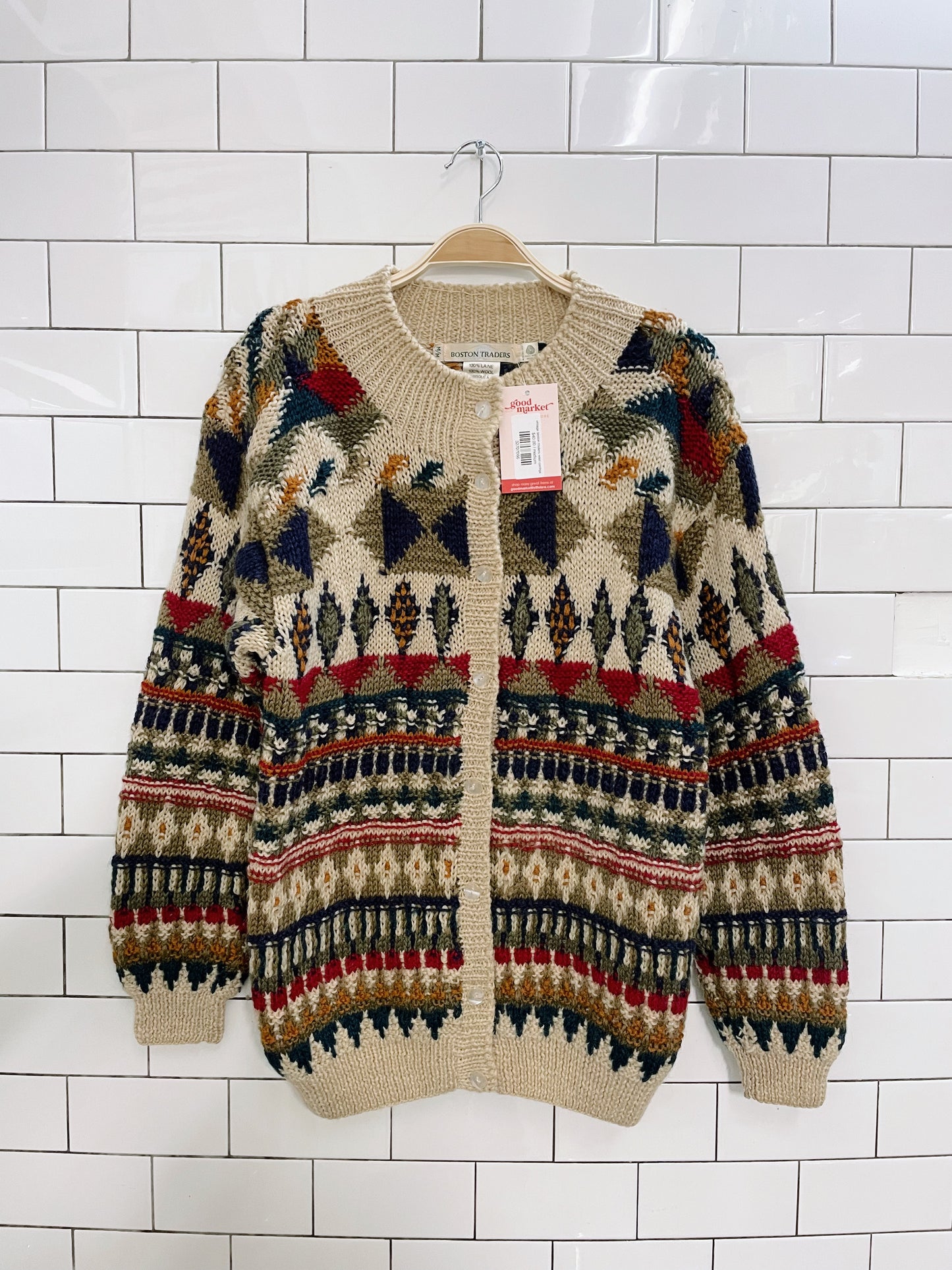 vintage boston traders wool cardigan