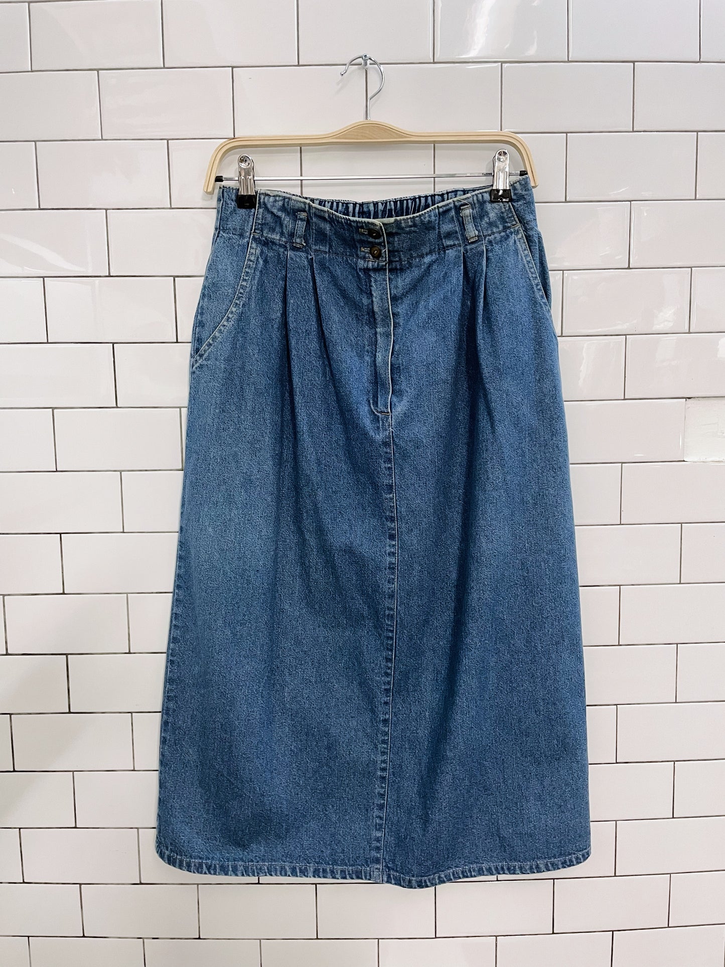 vintage 90s koret denim midi skirt