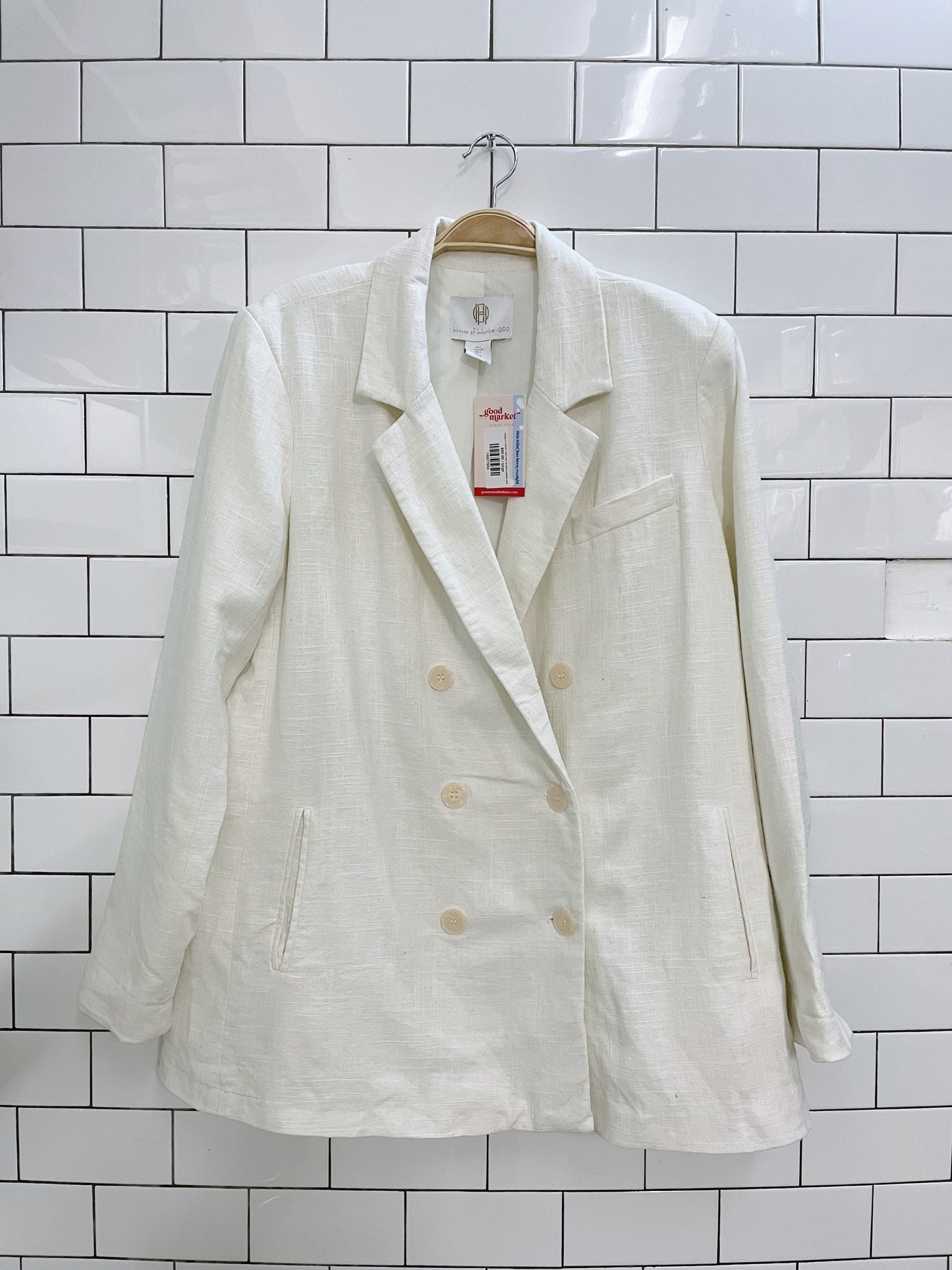 house of harlow 1960 linen double breasted jacket