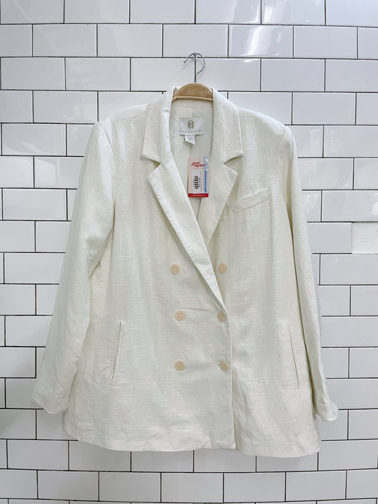 house of harlow 1960 linen double breasted jacket