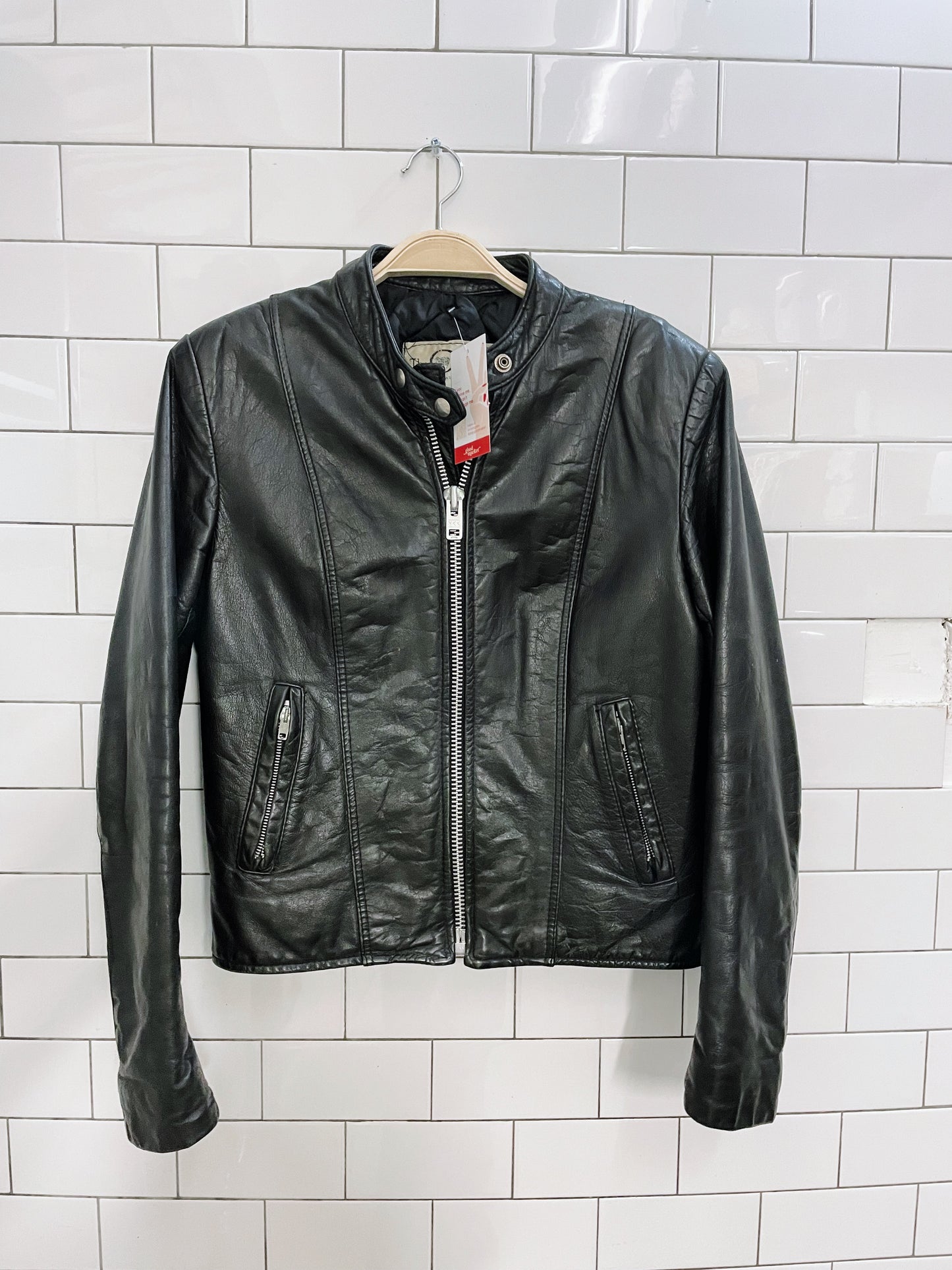 vintage the old mill minimal moto jacket