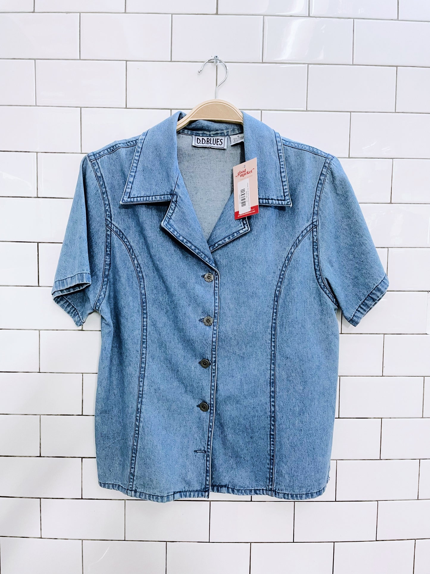 vintage 00s dd blues minimal denim shirt