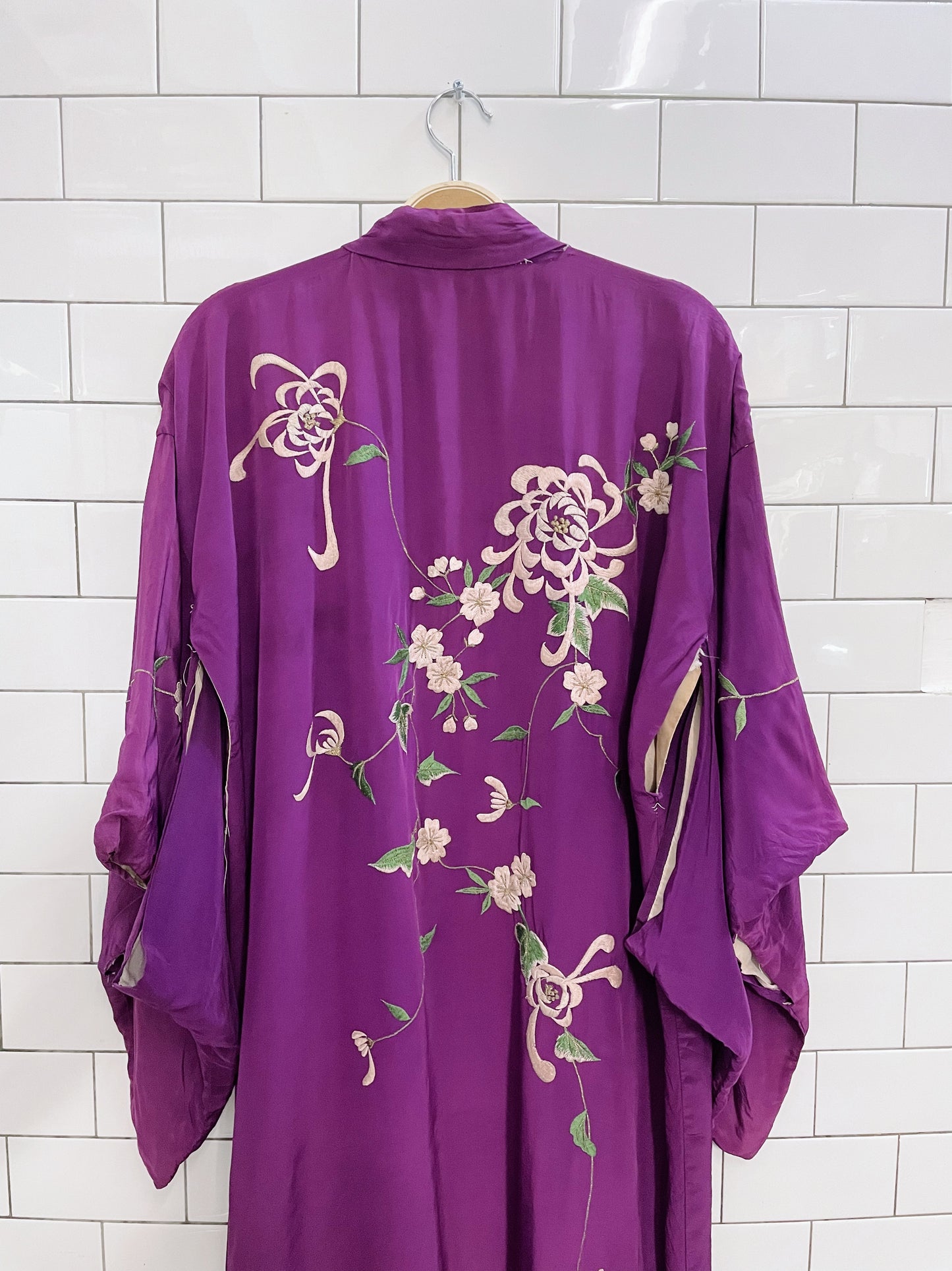 vintage japanese silk cherry blossom kimono