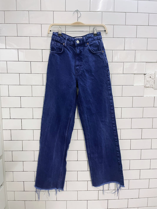 zara marine straight high rise crop jeans