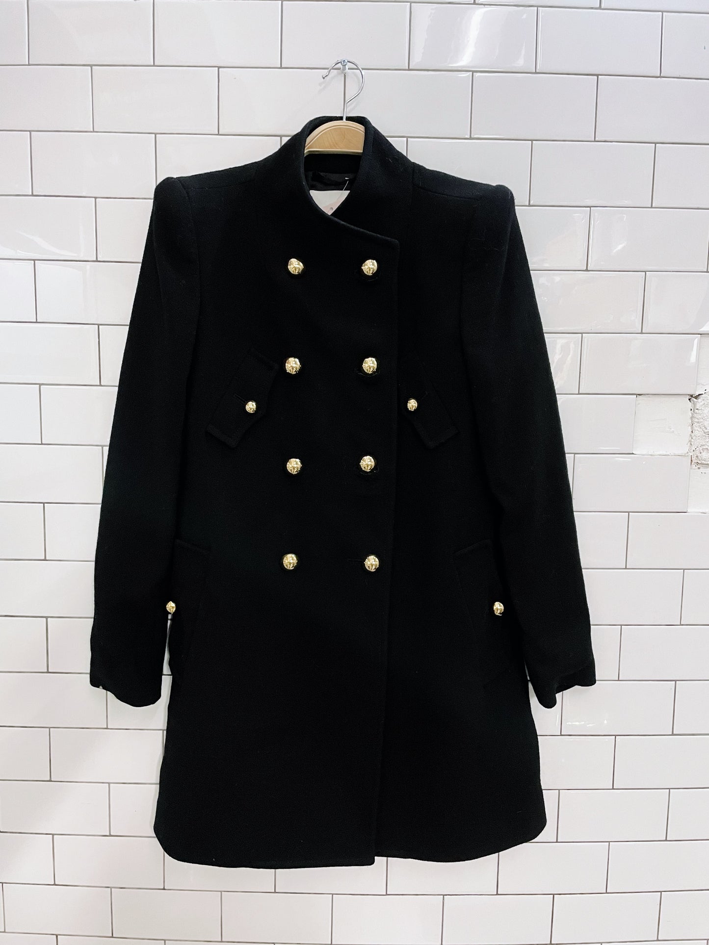 phillip lim black wool structured double breasted coat