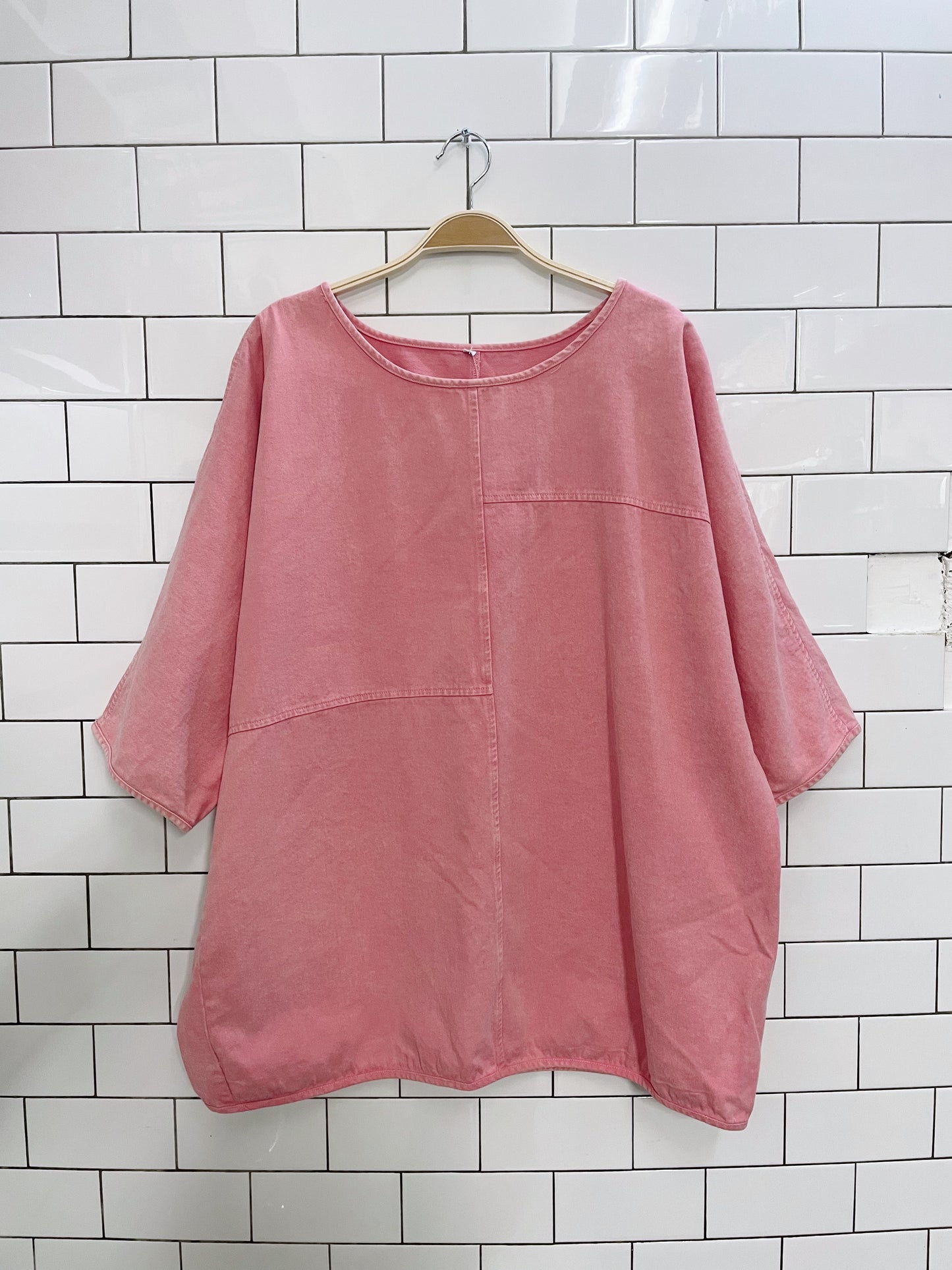 vintage beach washed pink denim tee