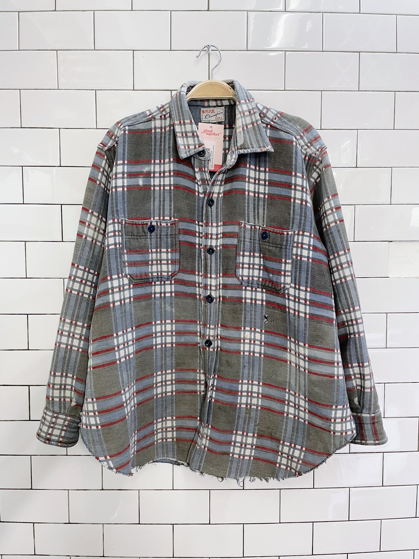 vintage champion flannel shirt jacket