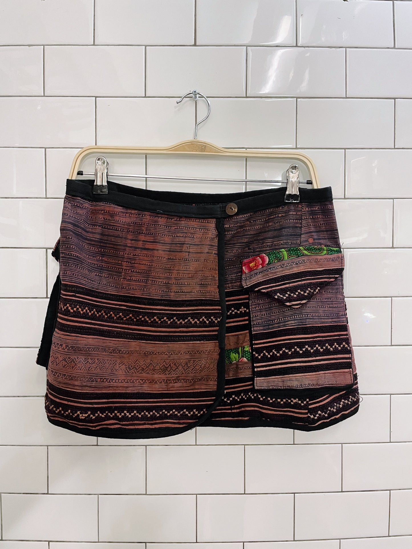 vintage boho wrap skirt with pockets