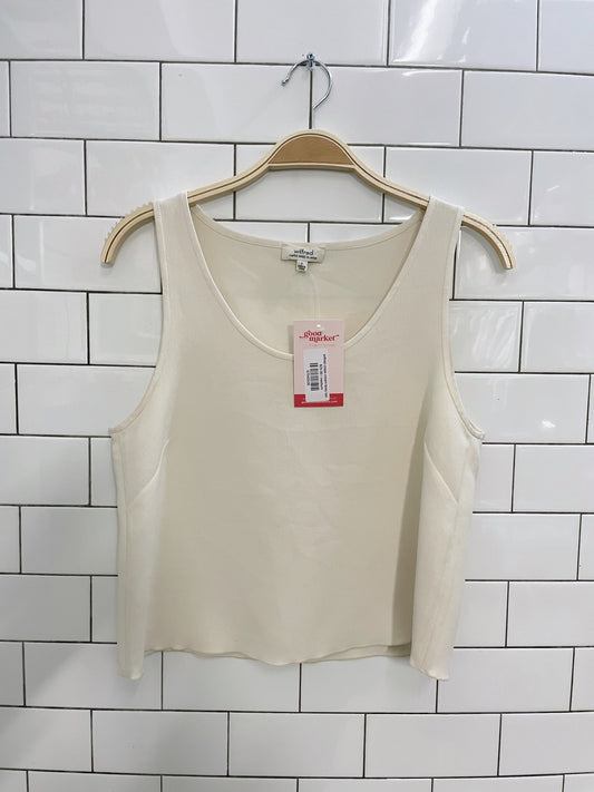 wilfred crepe cream boxy tank