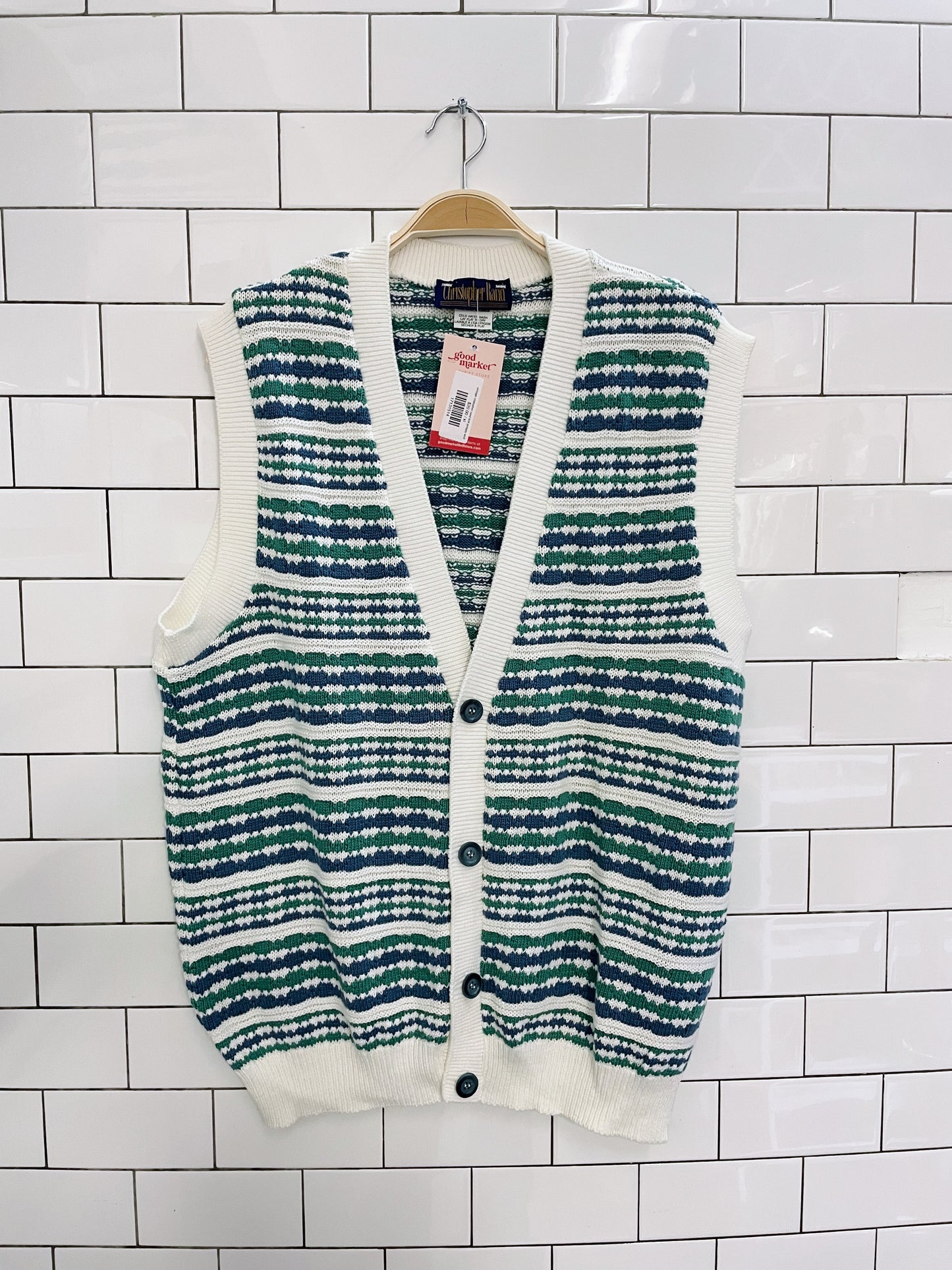 vintage christopher rand knit preppy vest