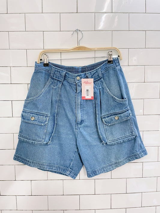 vintage redhead long denim cargo shorts