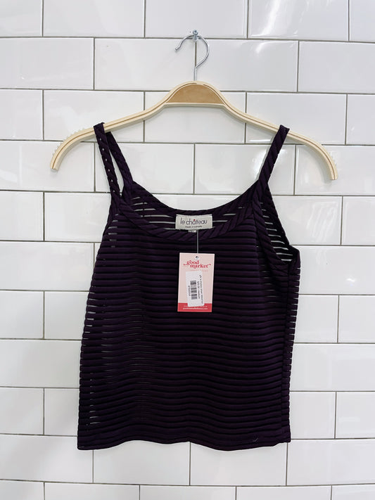 y2k le chateau sheer ribbed tank