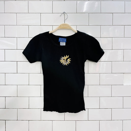 y2k isabella sun moon ribbed baby tee