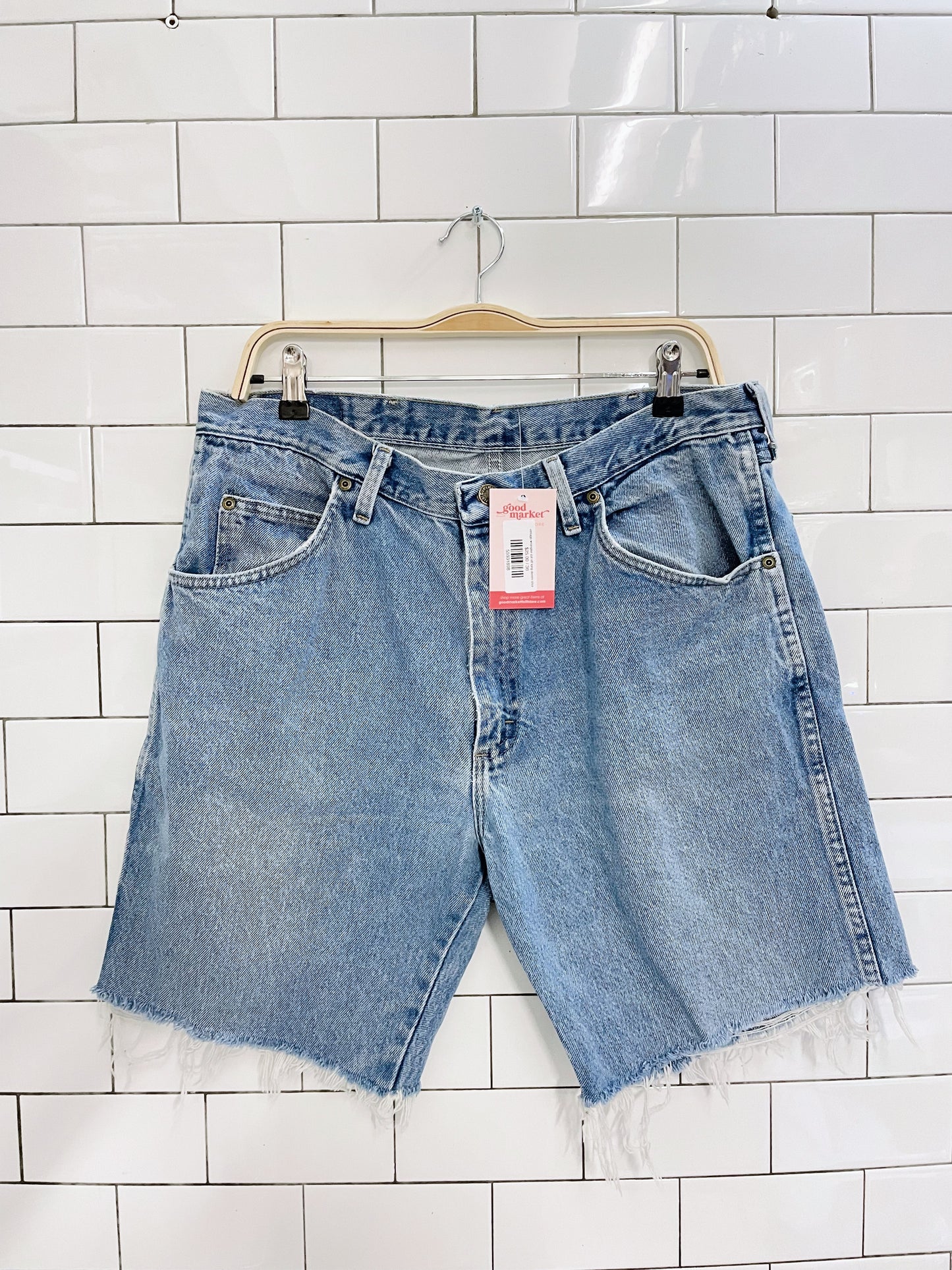 vintage wrangler cut off long denim short