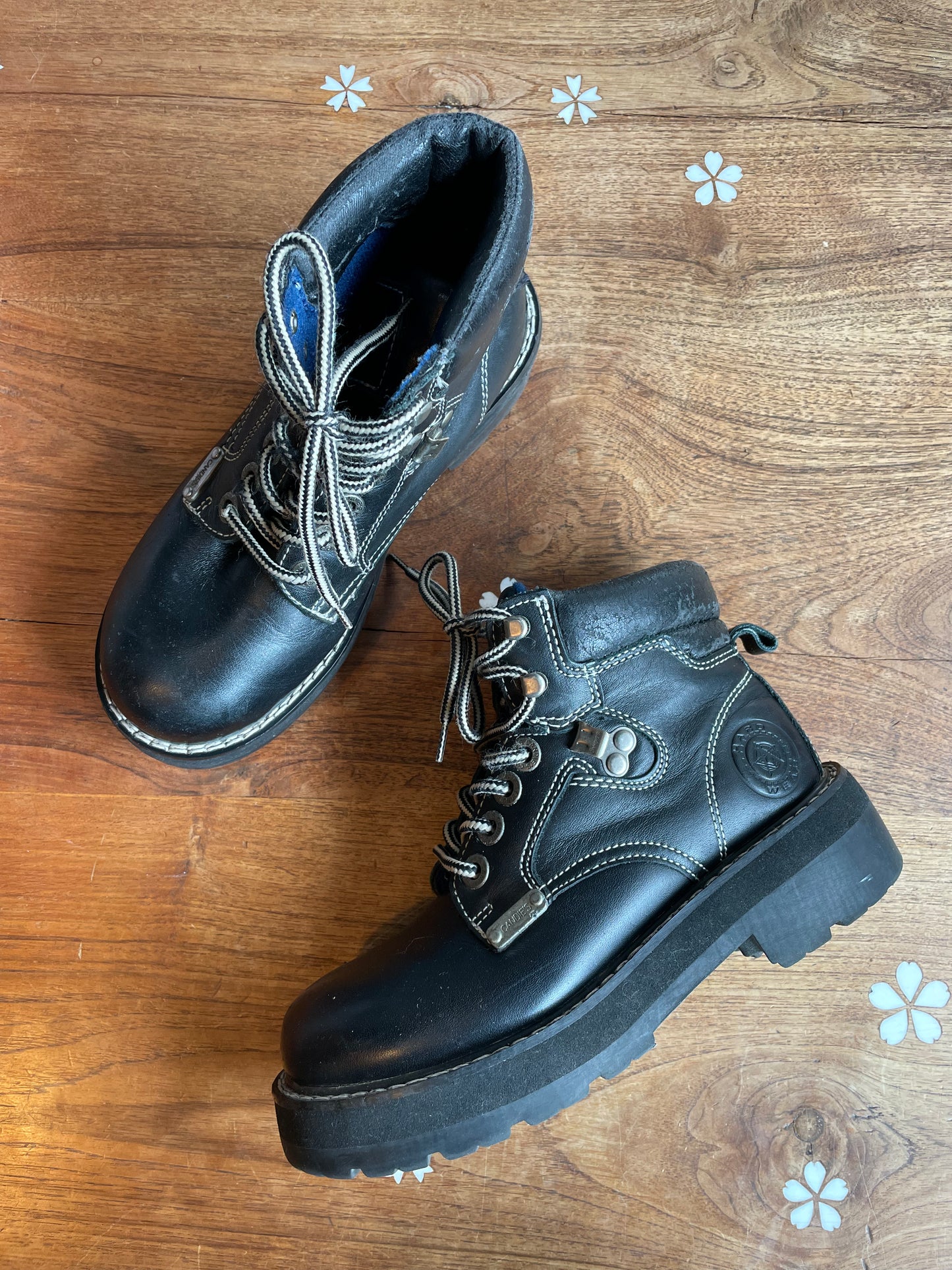 y2k candies leather hiker boots