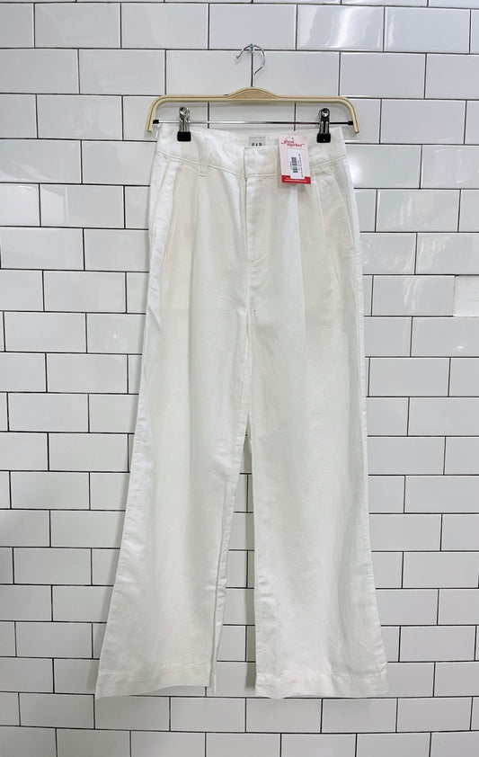 gap pleated linen wide leg pant