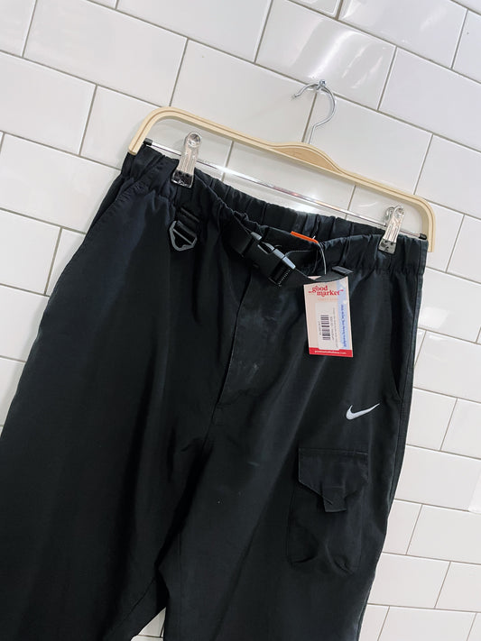 vintage nike black buckle waist utility pants