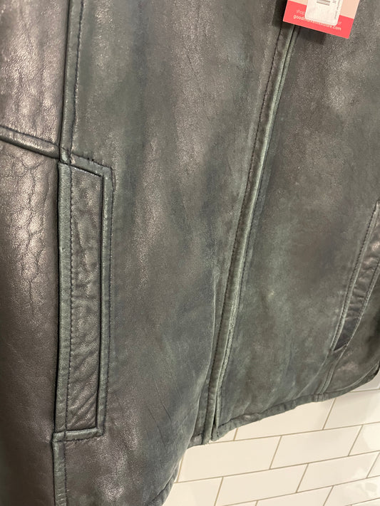 vintage 00s danier minimal zip leather jacket