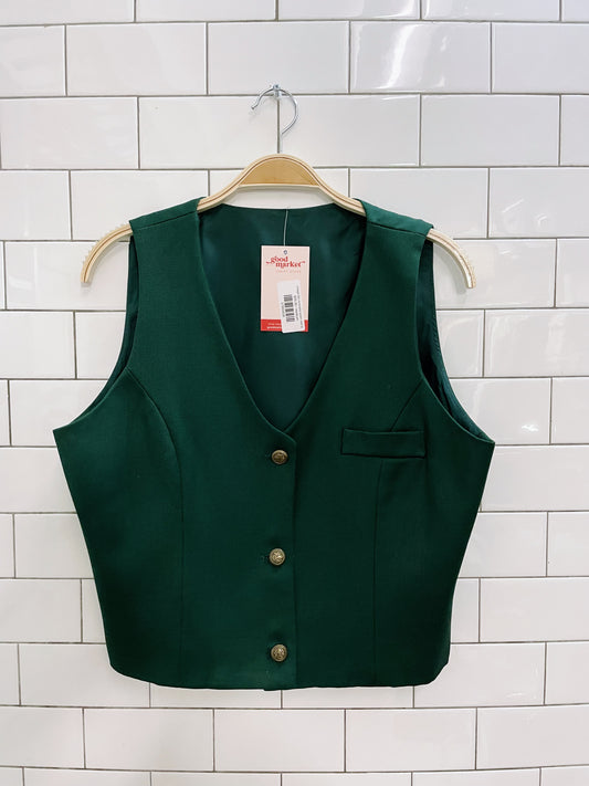 vintage 90s minimalist green vest top