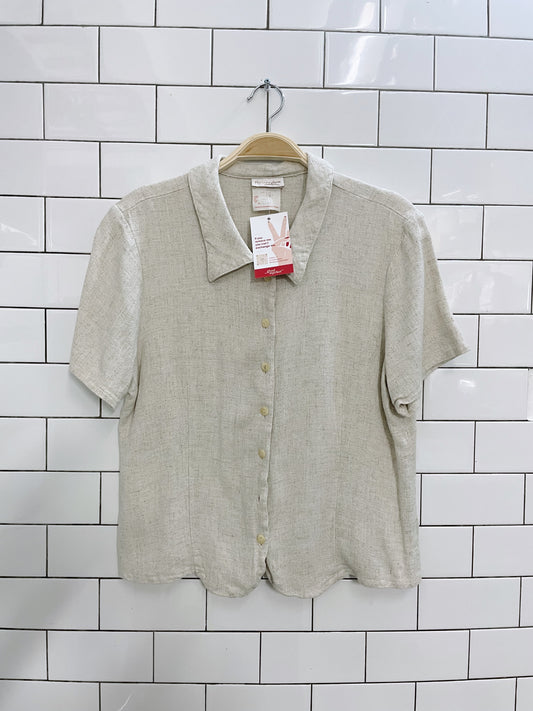 vintage 90s pariscope linen blend minimal shirt