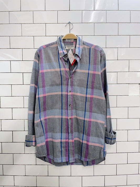 vintage hardy amies hand-woven madras shirt