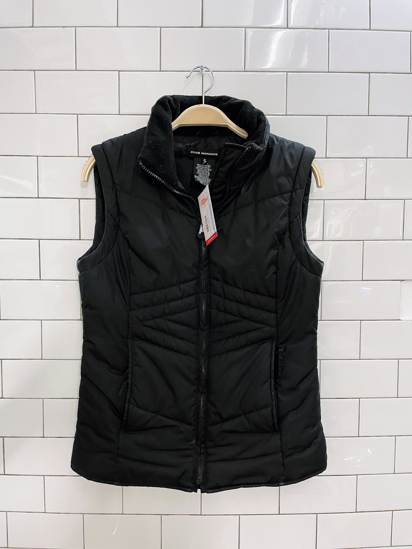 club monaco black puffer vest