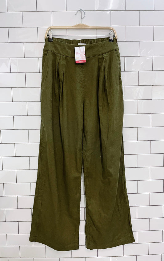 abercrombie linen-blend ultra wide-leg pant