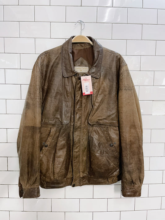 vintage pierre cardin loved leather bomber jacket