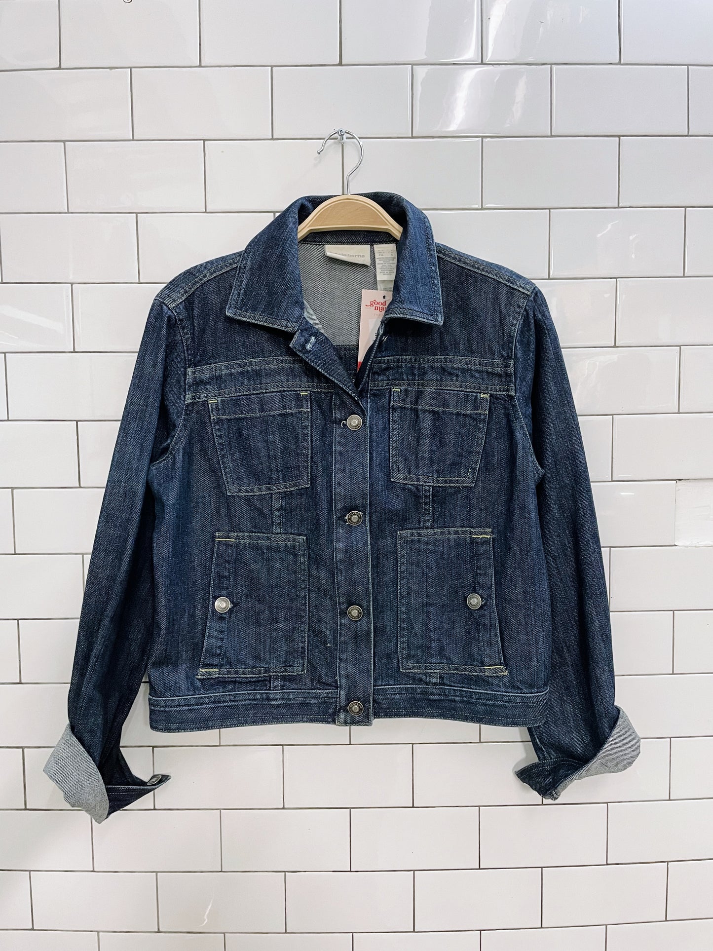 liz claiborne cropped denim jacket