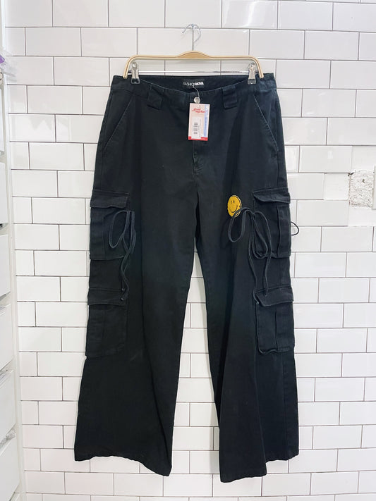 rework x fashion nova wide leg cargo pants