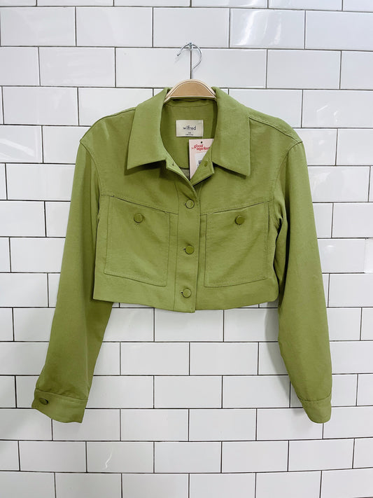 wilfred little cropped green jacket