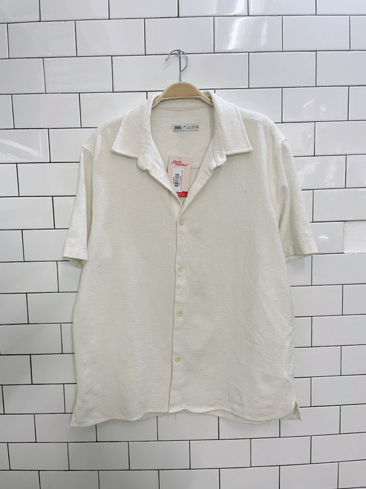 zara summer cotton short sleeve shirt