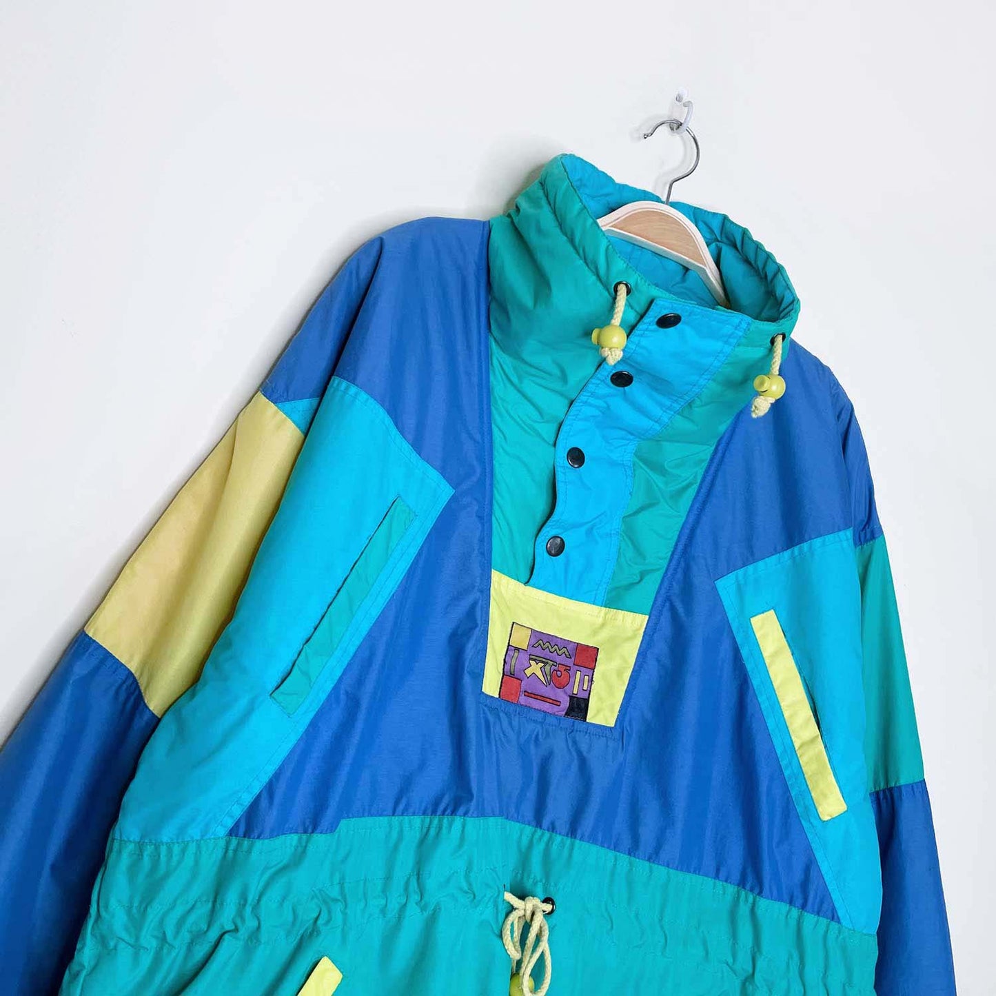 vintage 90s xt5 pullover colourblock ski jacket - size large