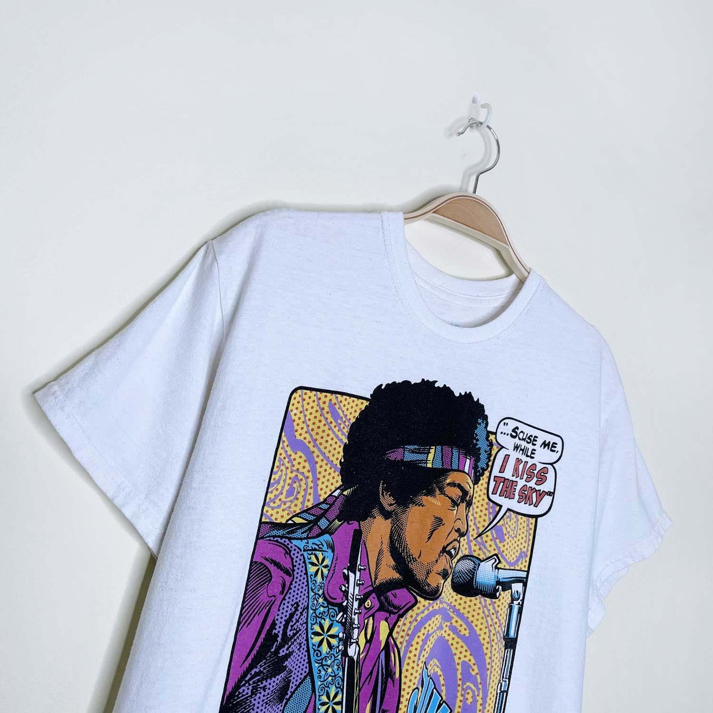 jimi hendrix 2012 liquid blue pop art tee - size medium