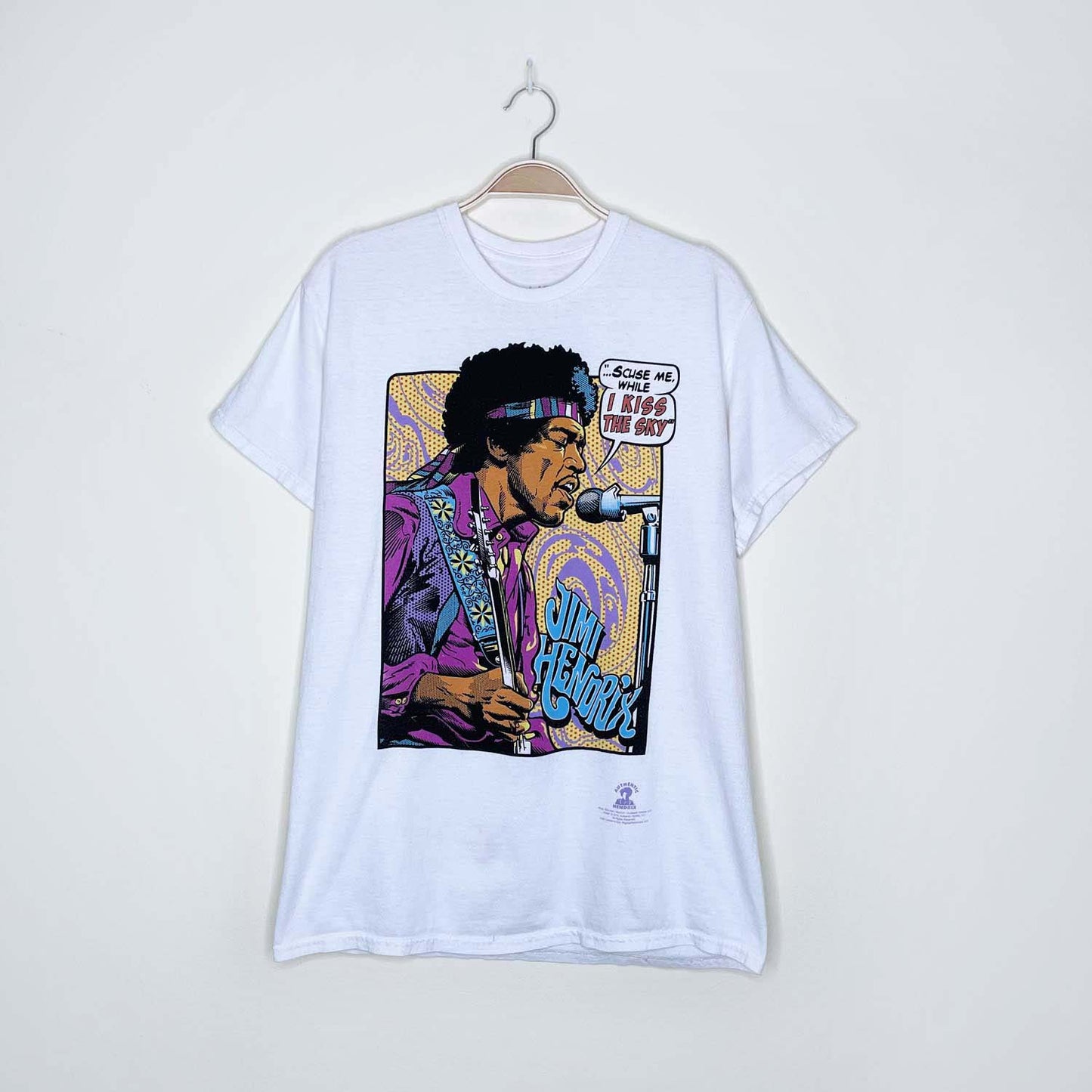 jimi hendrix 2012 liquid blue pop art tee - size medium