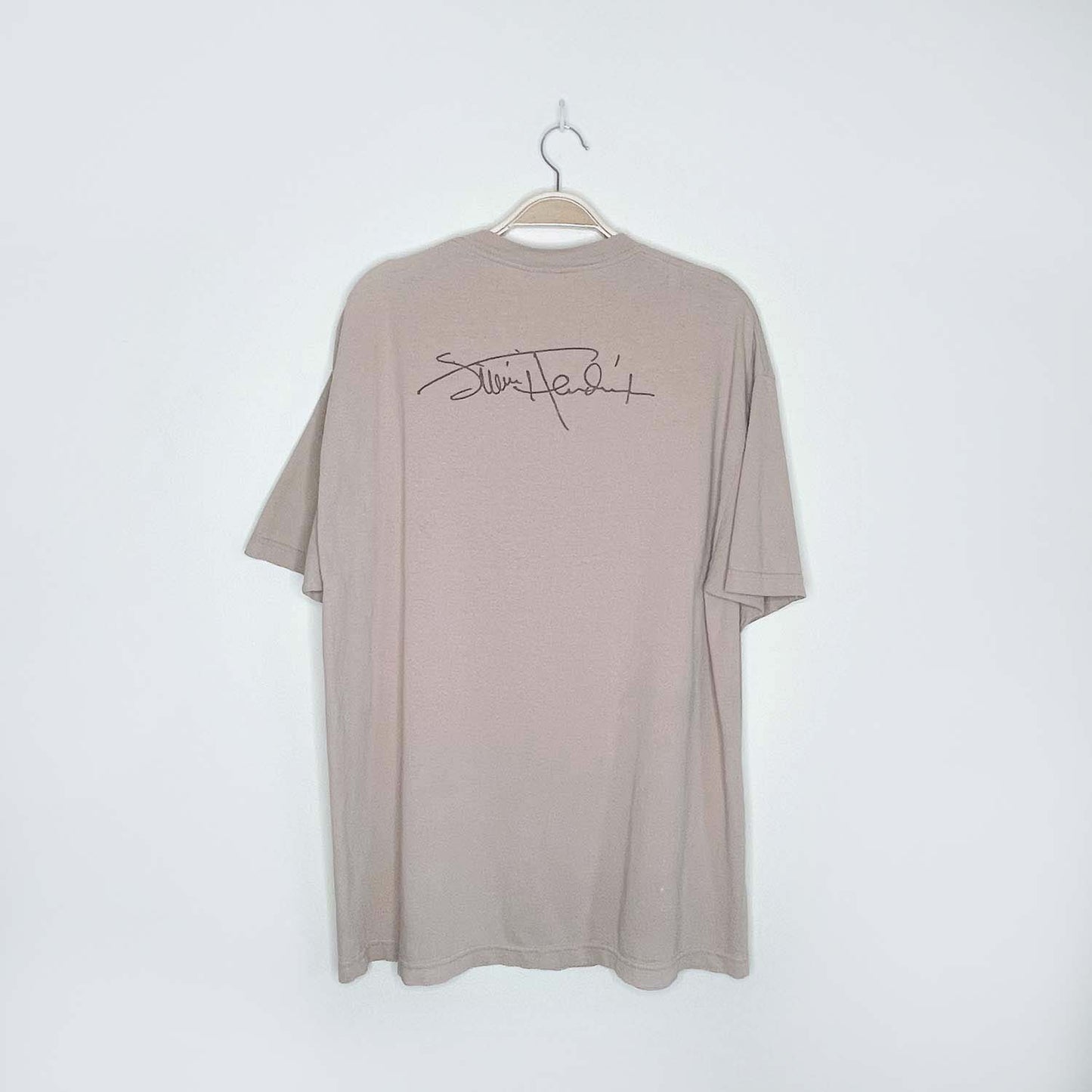 jimi hendrix 2004 brown signed tee - size xl