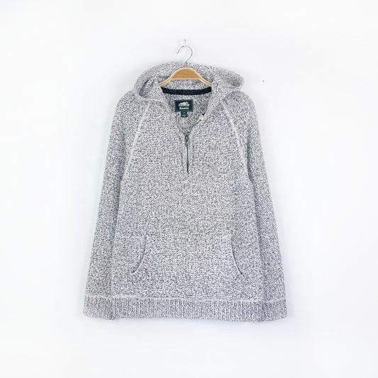 roots 2018 snowy fox 1/2 zip knit hoodie