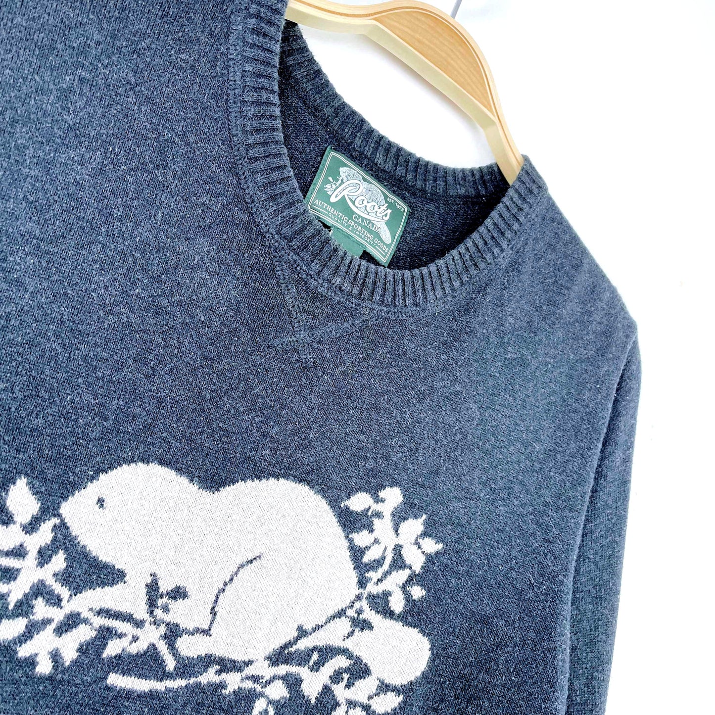 vintage roots beaver knit crew