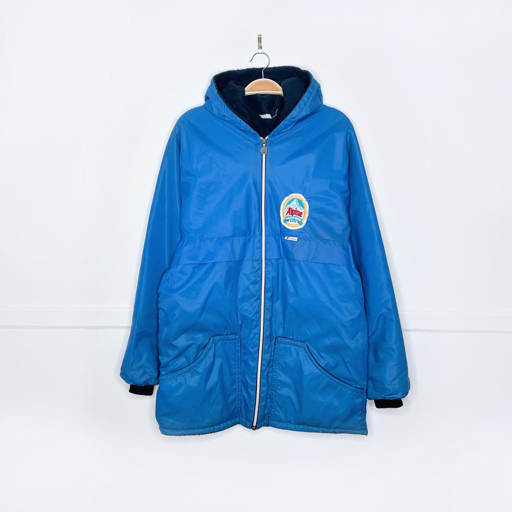 vintage kway alpine beer fleece lined ski jacket