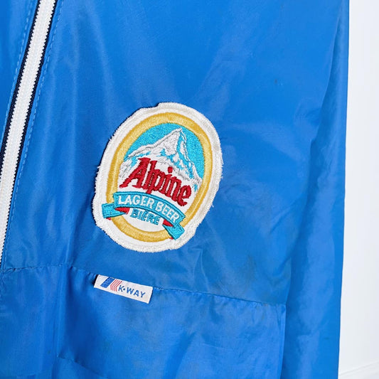 vintage kway alpine beer fleece lined ski jacket