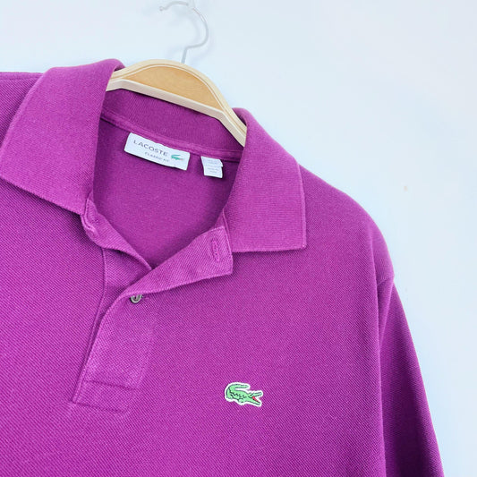 lacoste classic fit pique cropped polo
