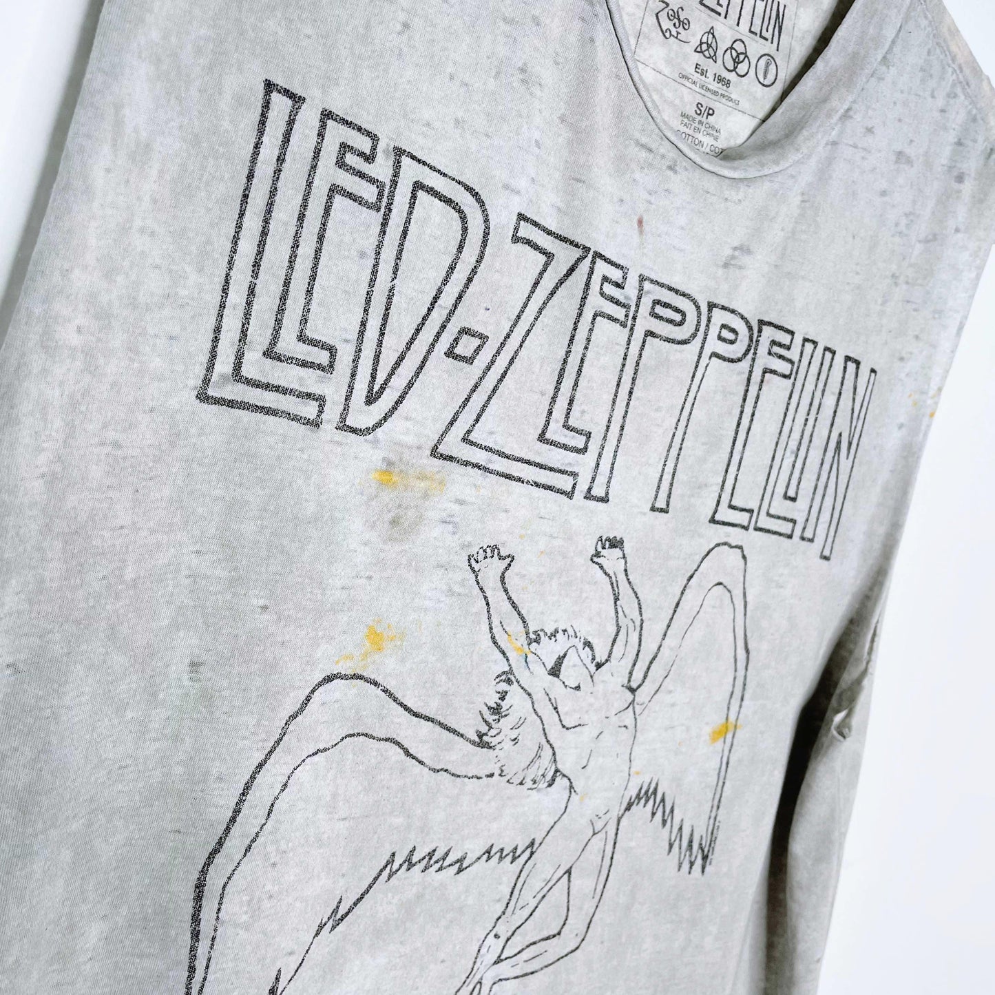 led zeppelin grey angle wings muscle tee