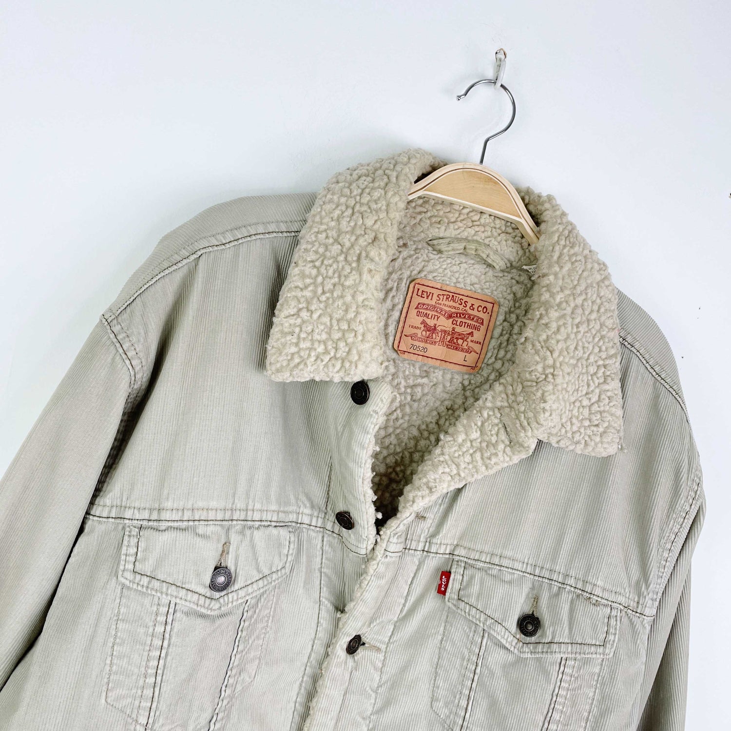 vintage levi's 70520 corduroy sherpa trucker jacket – good market ...