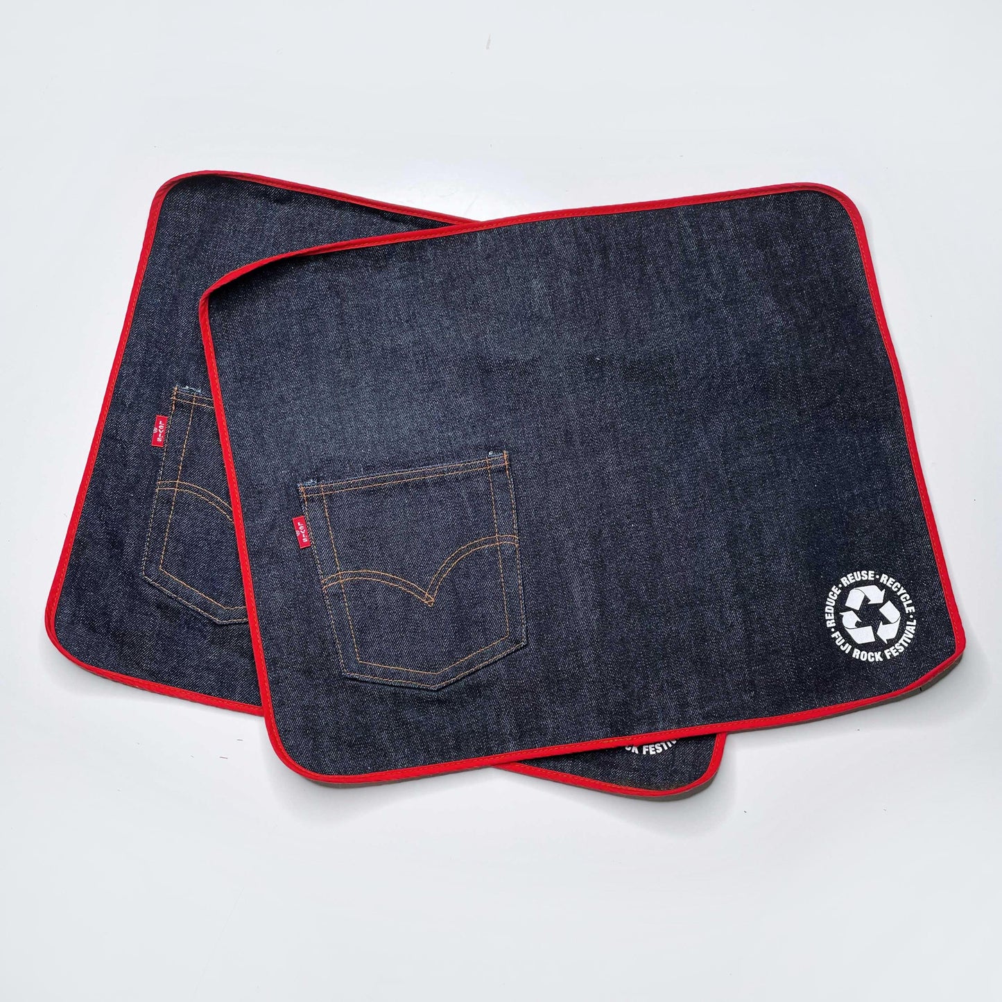 x2 levi's x fuji rock festival rework denim placemats