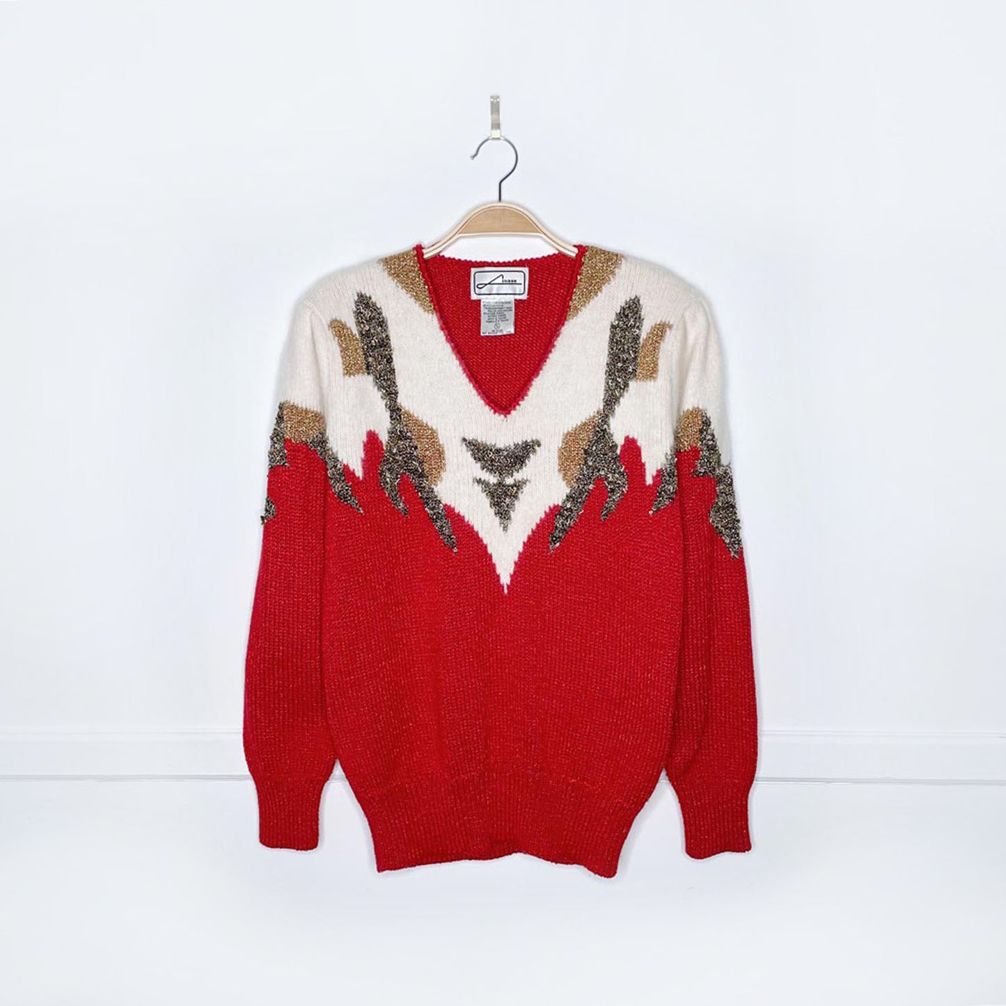 vintage lindor glitter angora holiday sweater