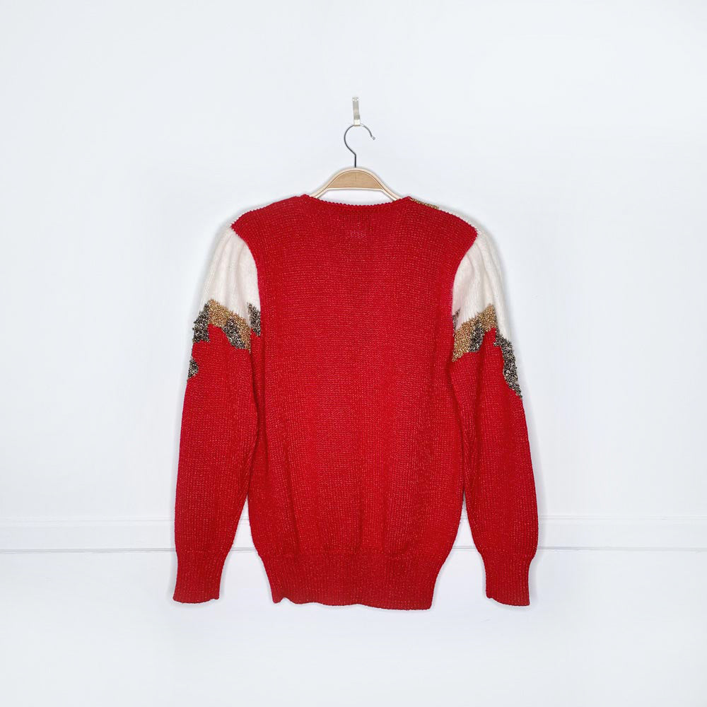 vintage lindor glitter angora holiday sweater