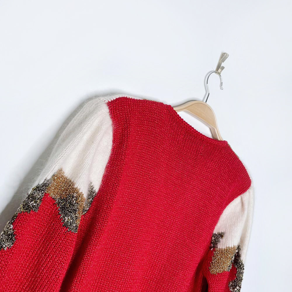 vintage lindor glitter angora holiday sweater