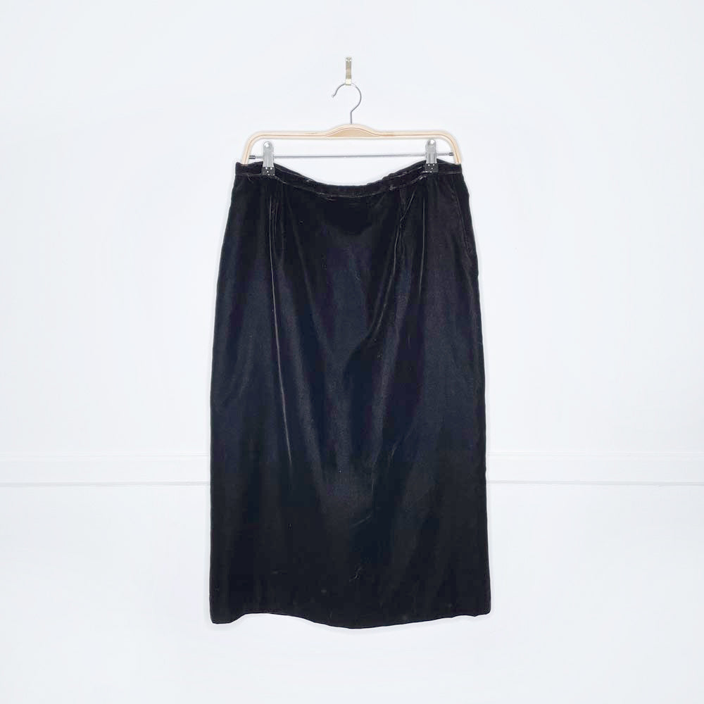 vintage handmade velvet midi skirt