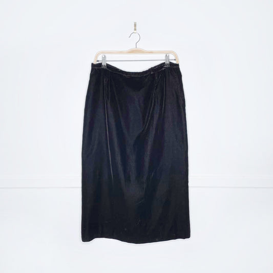 vintage handmade velvet midi skirt